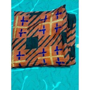 Red Geometric Silk Scarf